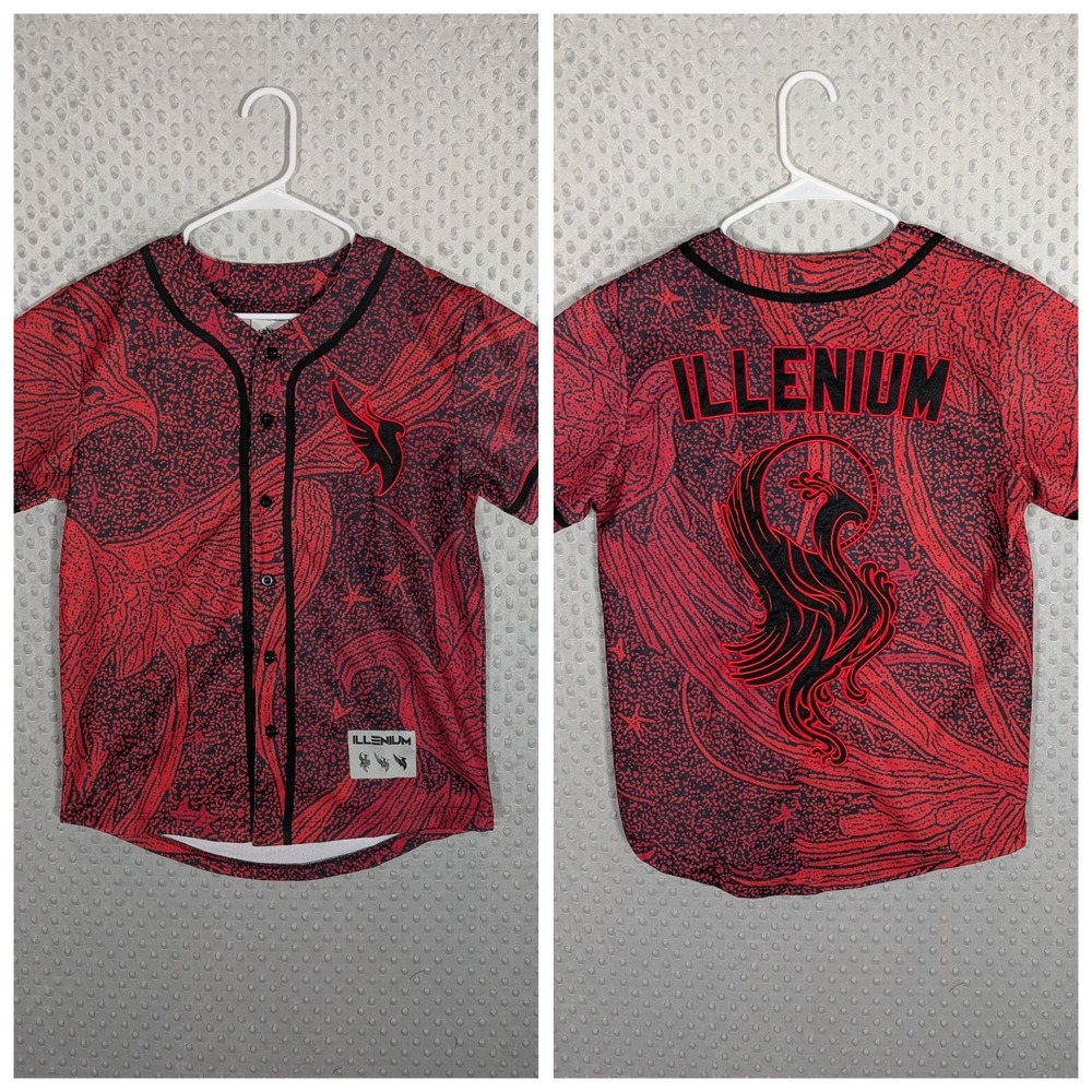 ILLENIUM Phoenix Jersey Tour Merch Small Adult Baseball Shirt Embroidered EDM